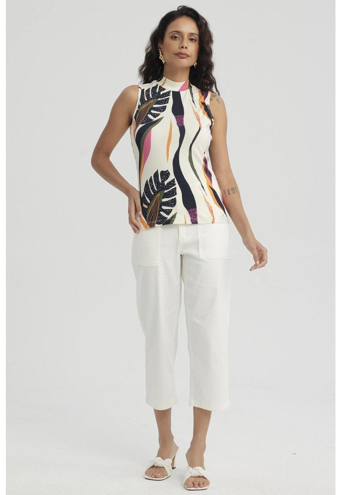 Polera Mujer Elasticada Crema-7