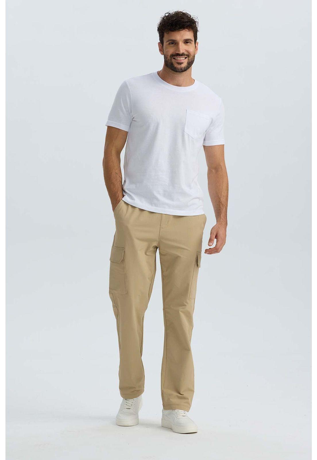 Polera Hombre Básica Con Bolsillo Blanco-3