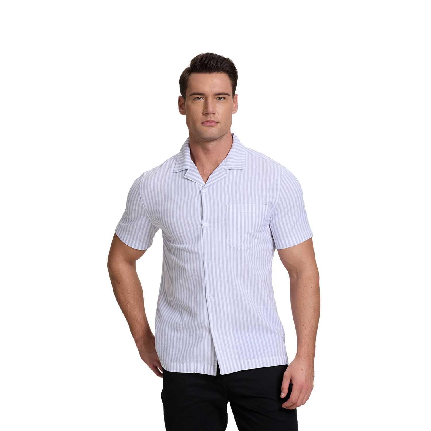 Camisa Hombre Rayas Gris Fashion's Park-0