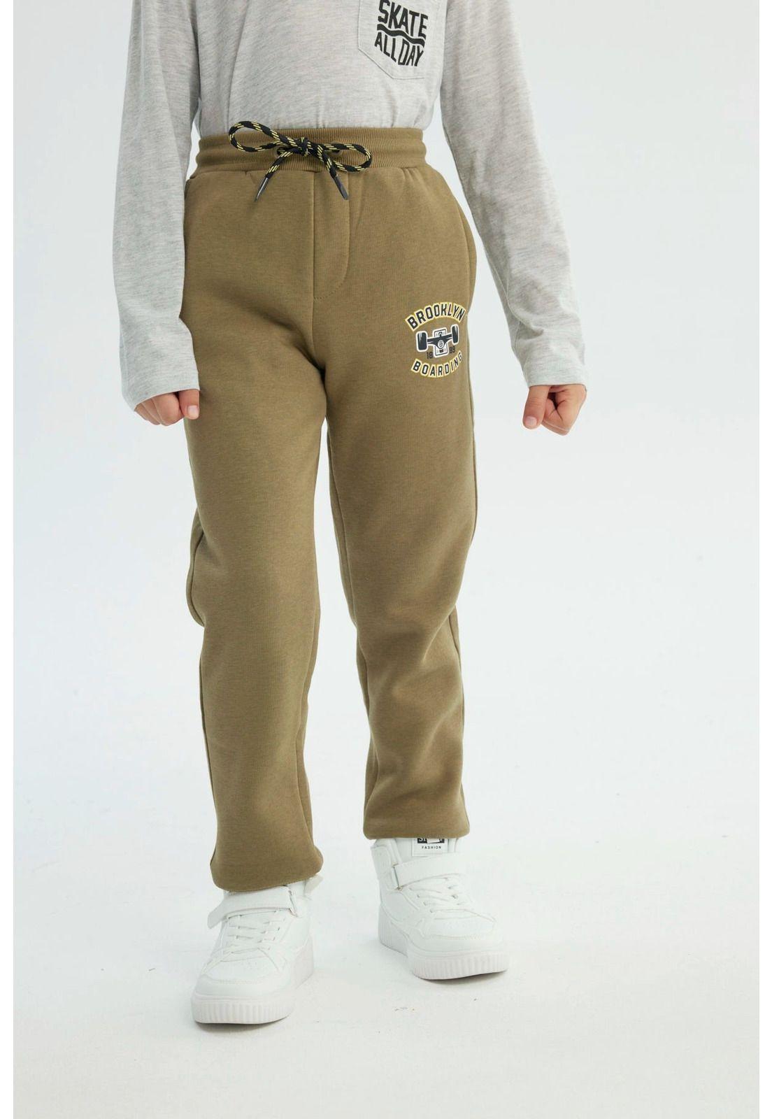 Pantalón Buzo Niño Jogger Verde Militar-0