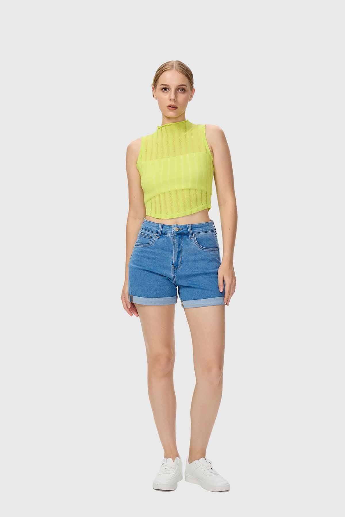 Polera Mujer Tejida Verde-3