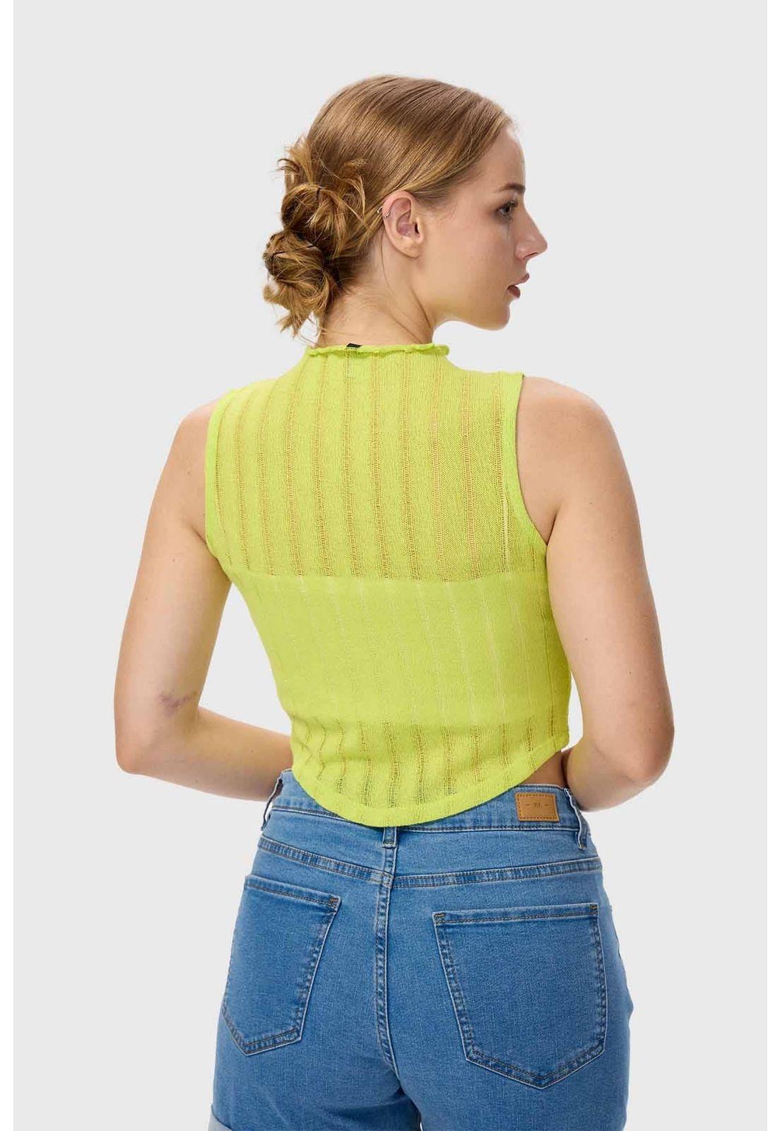 Polera Mujer Tejida Verde - ll-2