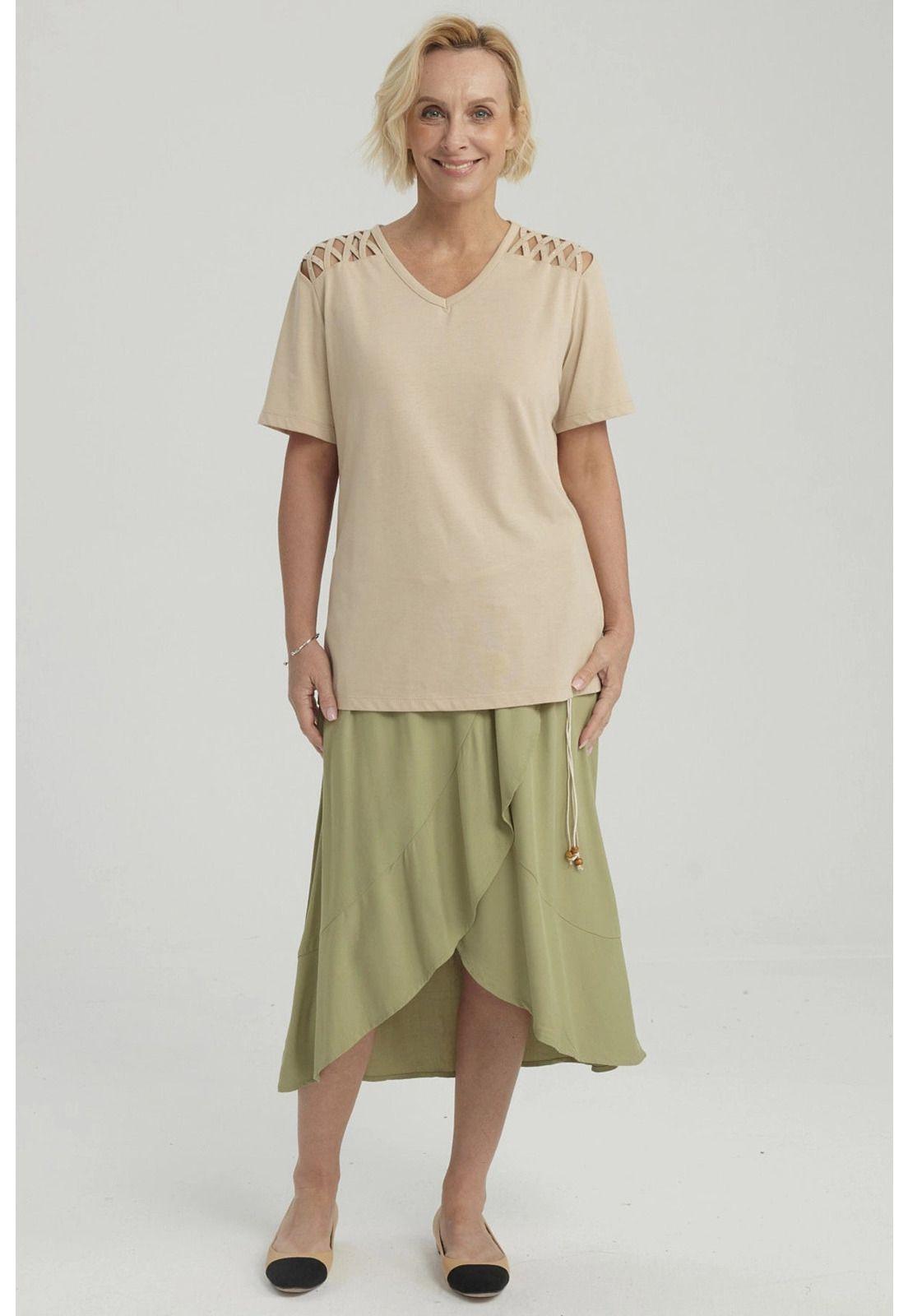 Polera Mujer Detalle Hombro Beige Oscuro-1