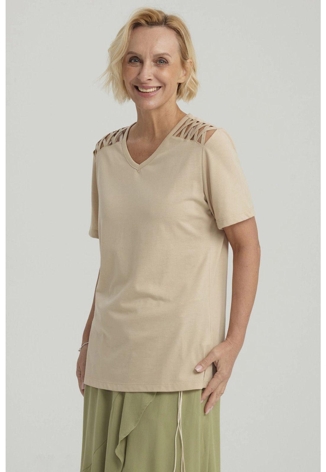 Polera Mujer Detalle Hombro Beige Oscuro-3
