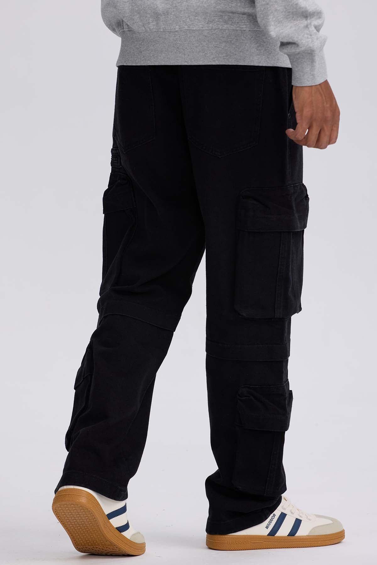 Jeans Hombre Doble Cargo Negro-2