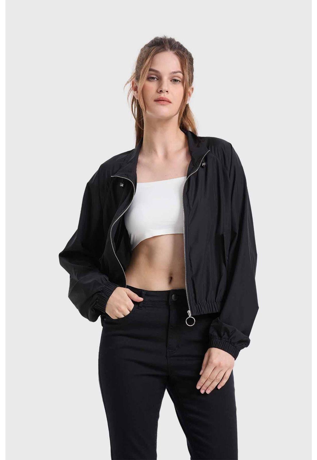 Chaqueta Mujer Cortaviento Negro - lll-0