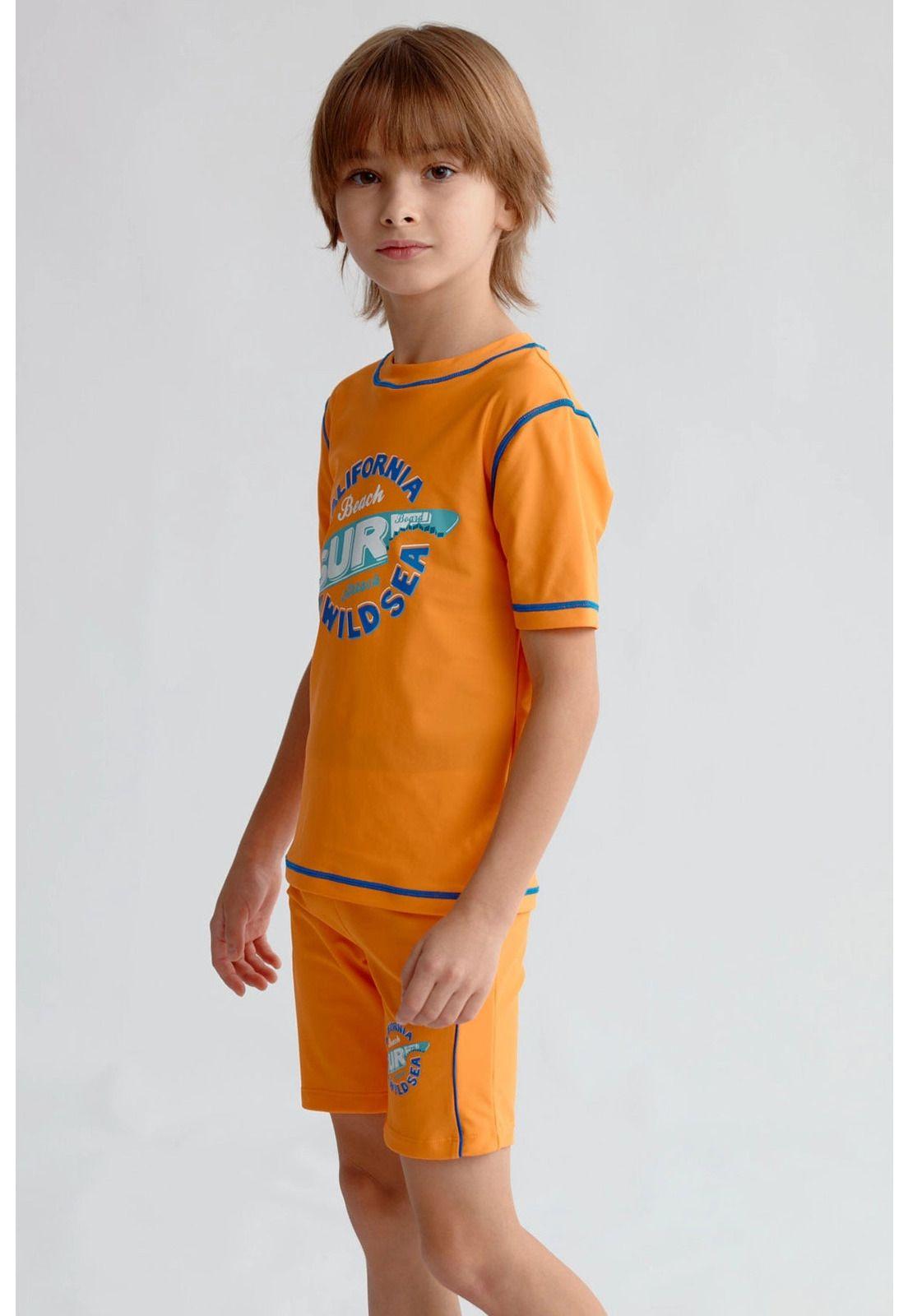 Traje De Baño Niño Filtro Uv Naranjo-1