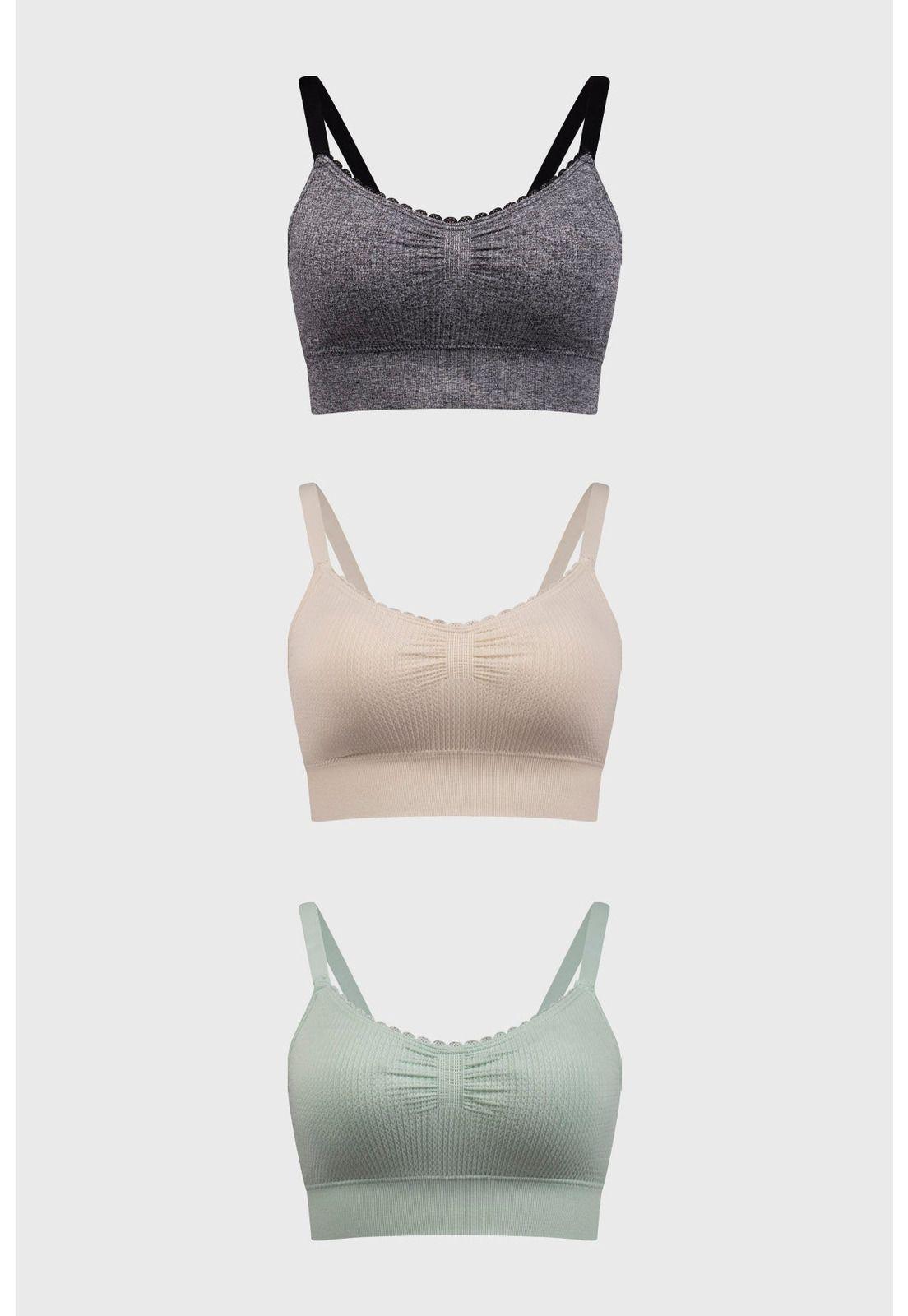 Sostén Mujer Tripack Juvenil Recogido Menta-0