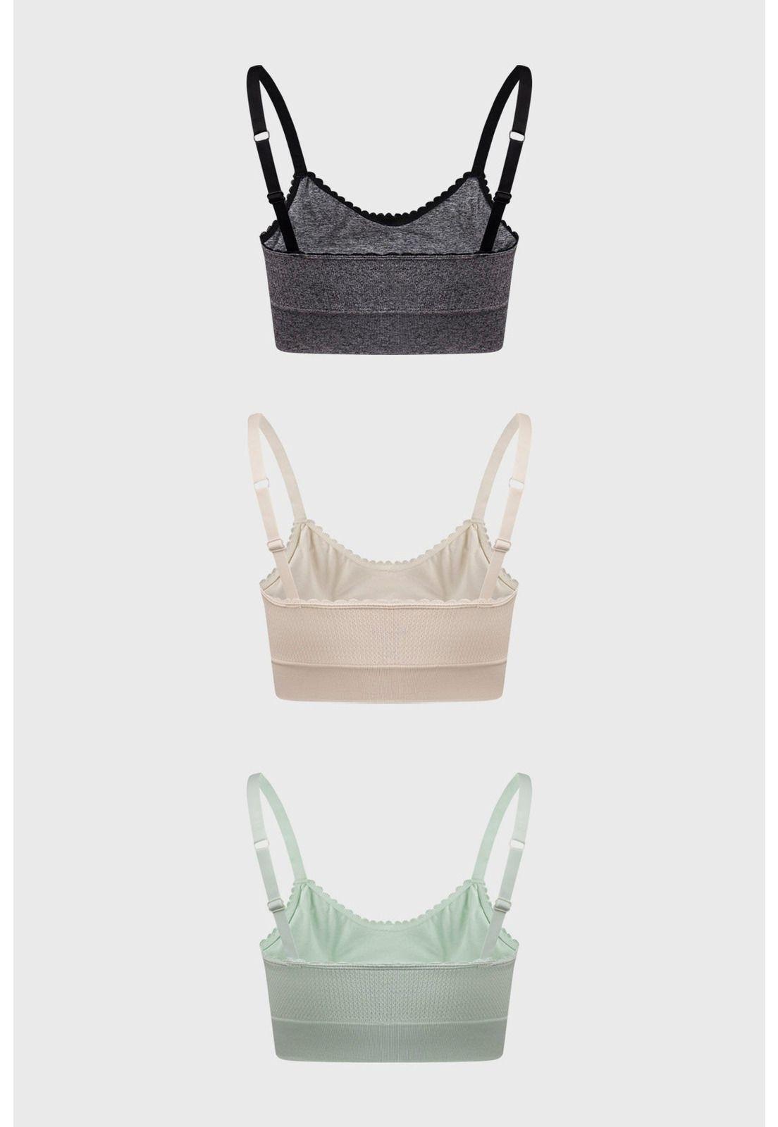 Sostén Mujer Tripack Juvenil Recogido Menta-1