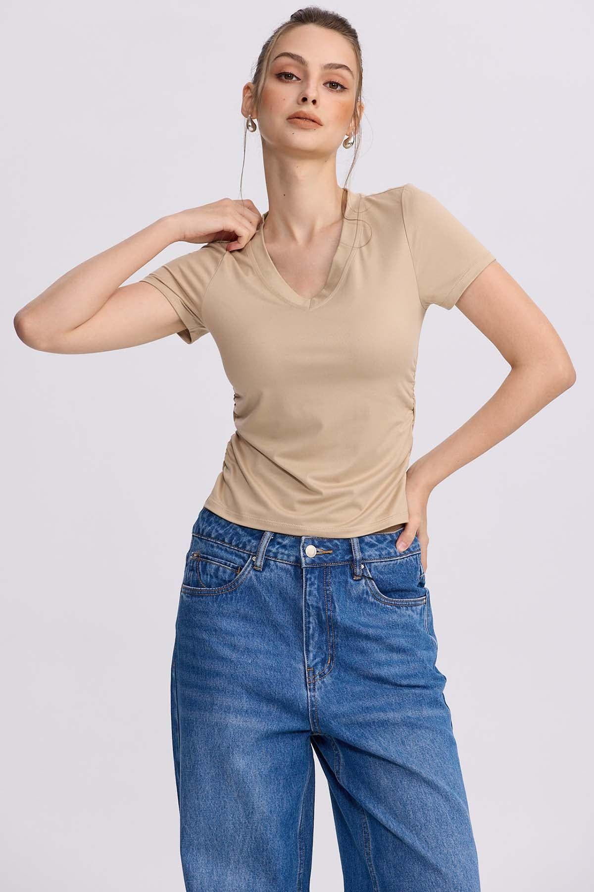 Polera Mujer Deporte Beige-0