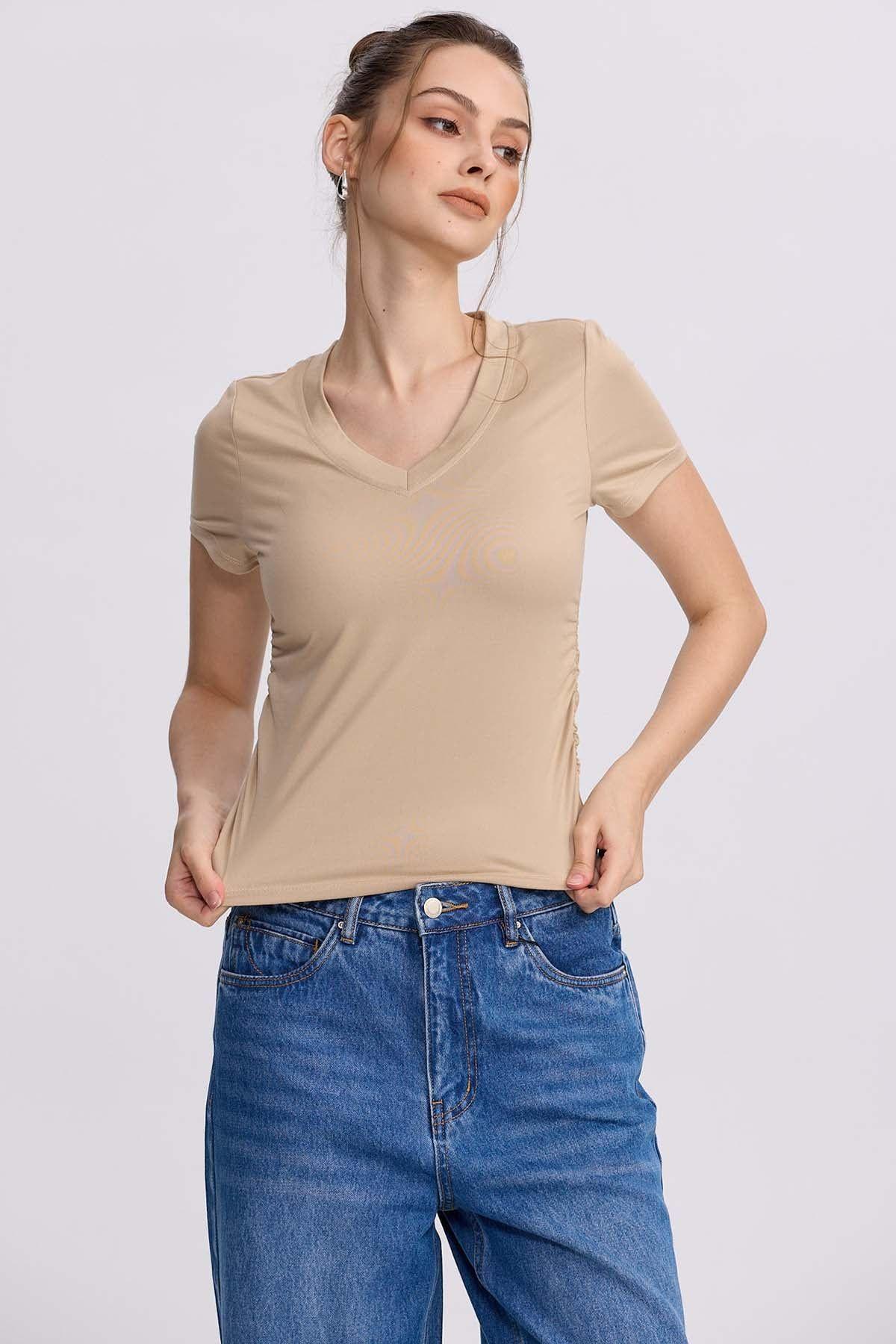 Polera Mujer Deporte Beige-1