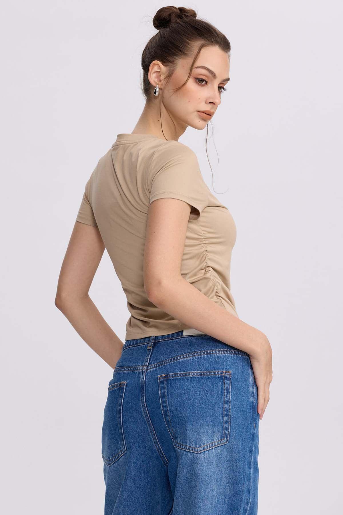 Polera Mujer Deporte Beige-2