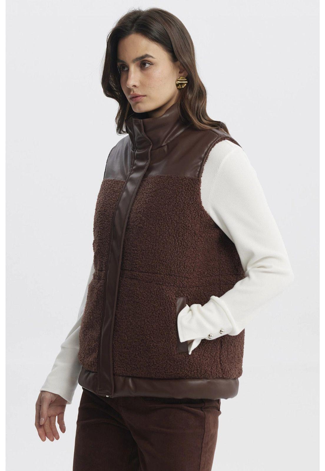 Chaqueta Mujer Slim Café Claro-1