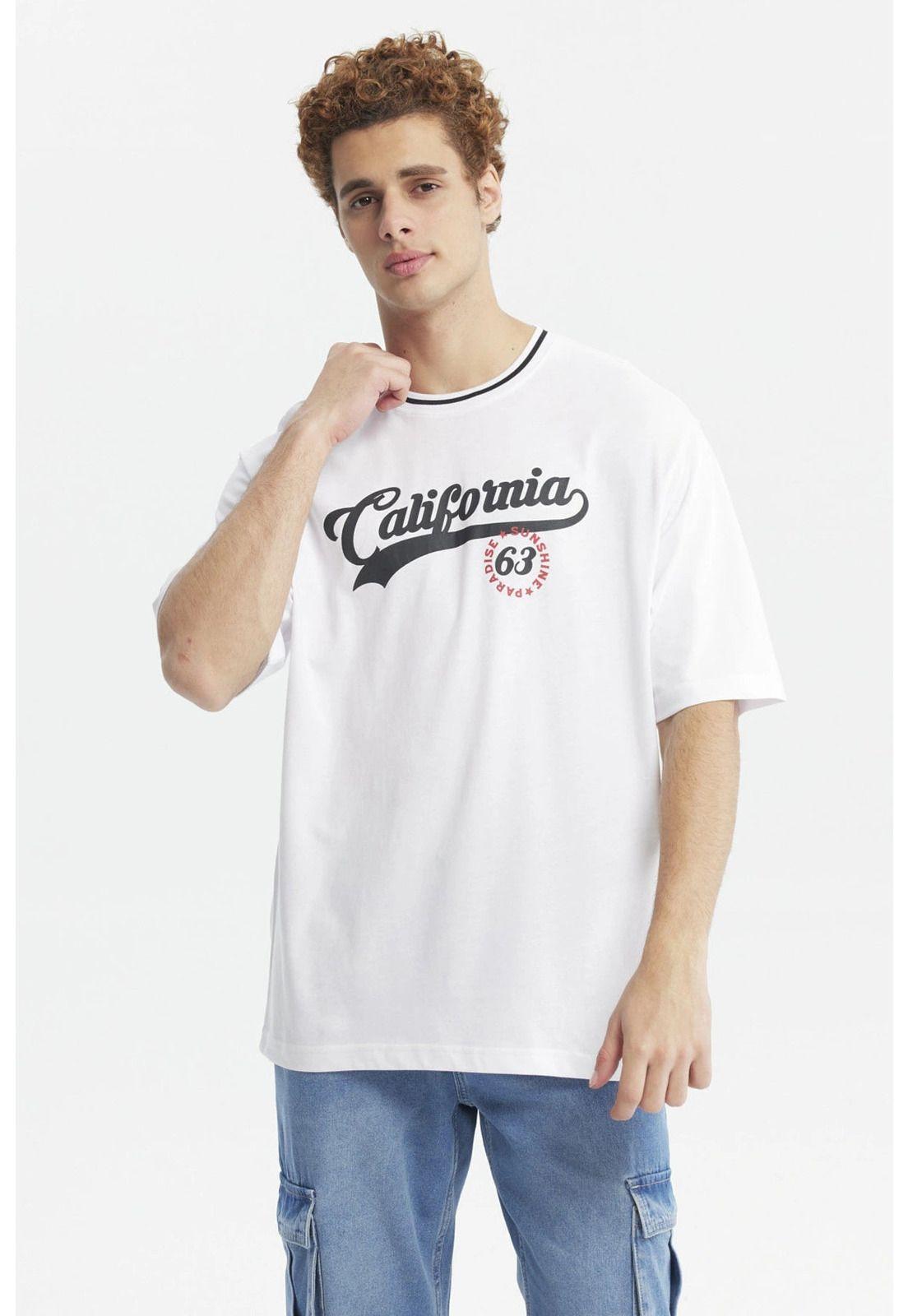 Polera Hombre Oversize Print City Blanco-0