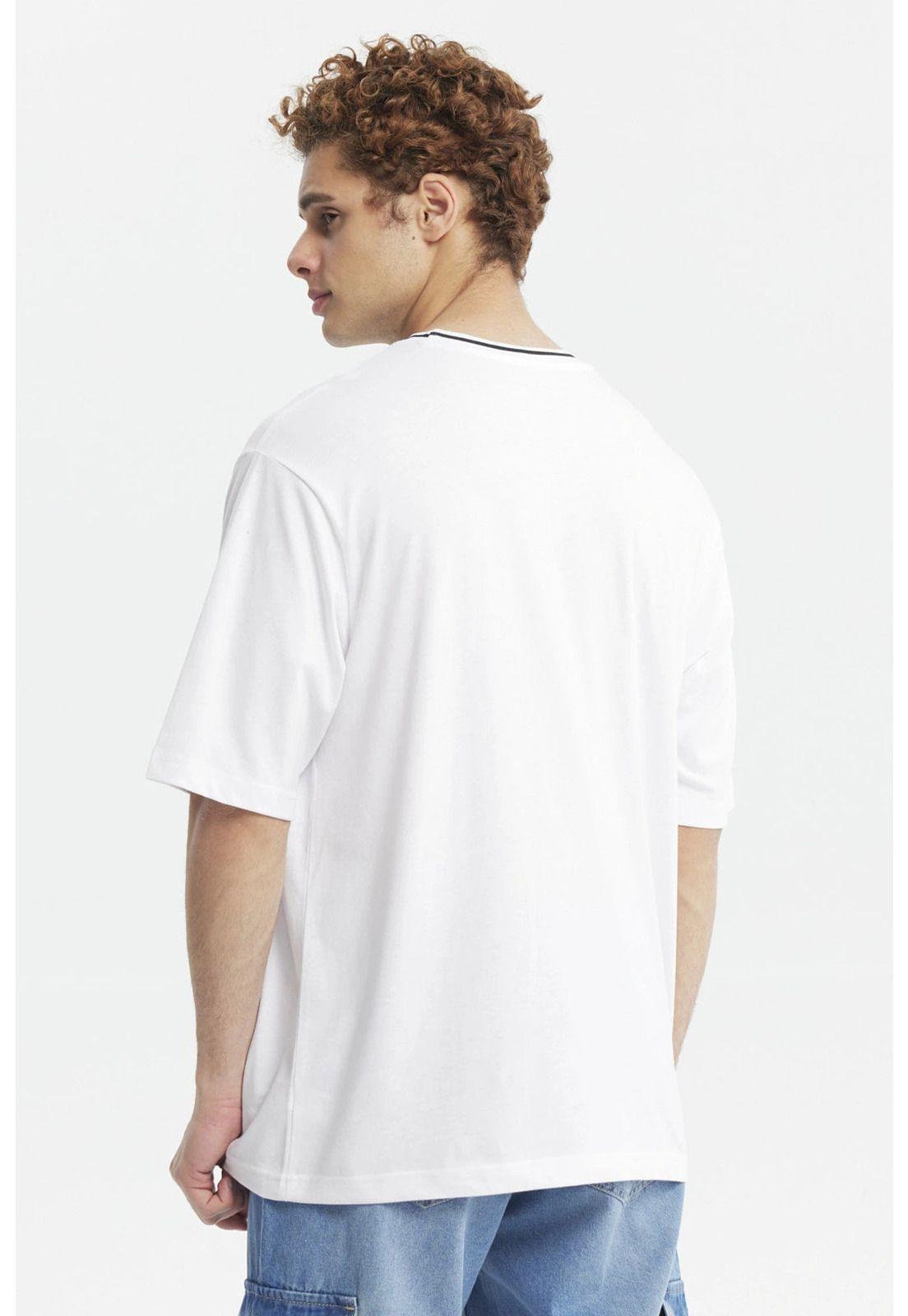 Polera Hombre Oversize Print City Blanco-2