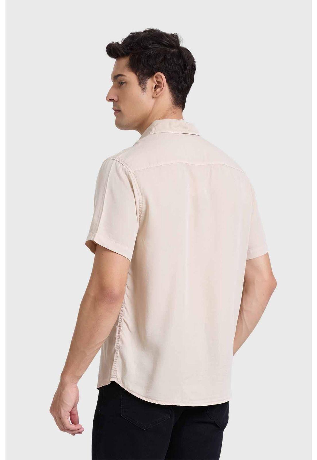 Camisa Hombre Con Bolsillo Beige-2