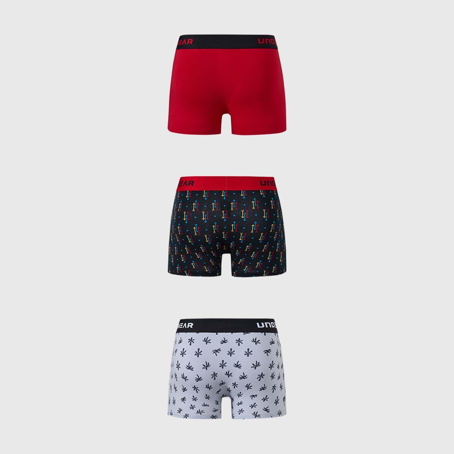 Boxer Hombre Tripack Liso Rojo Fsp-1