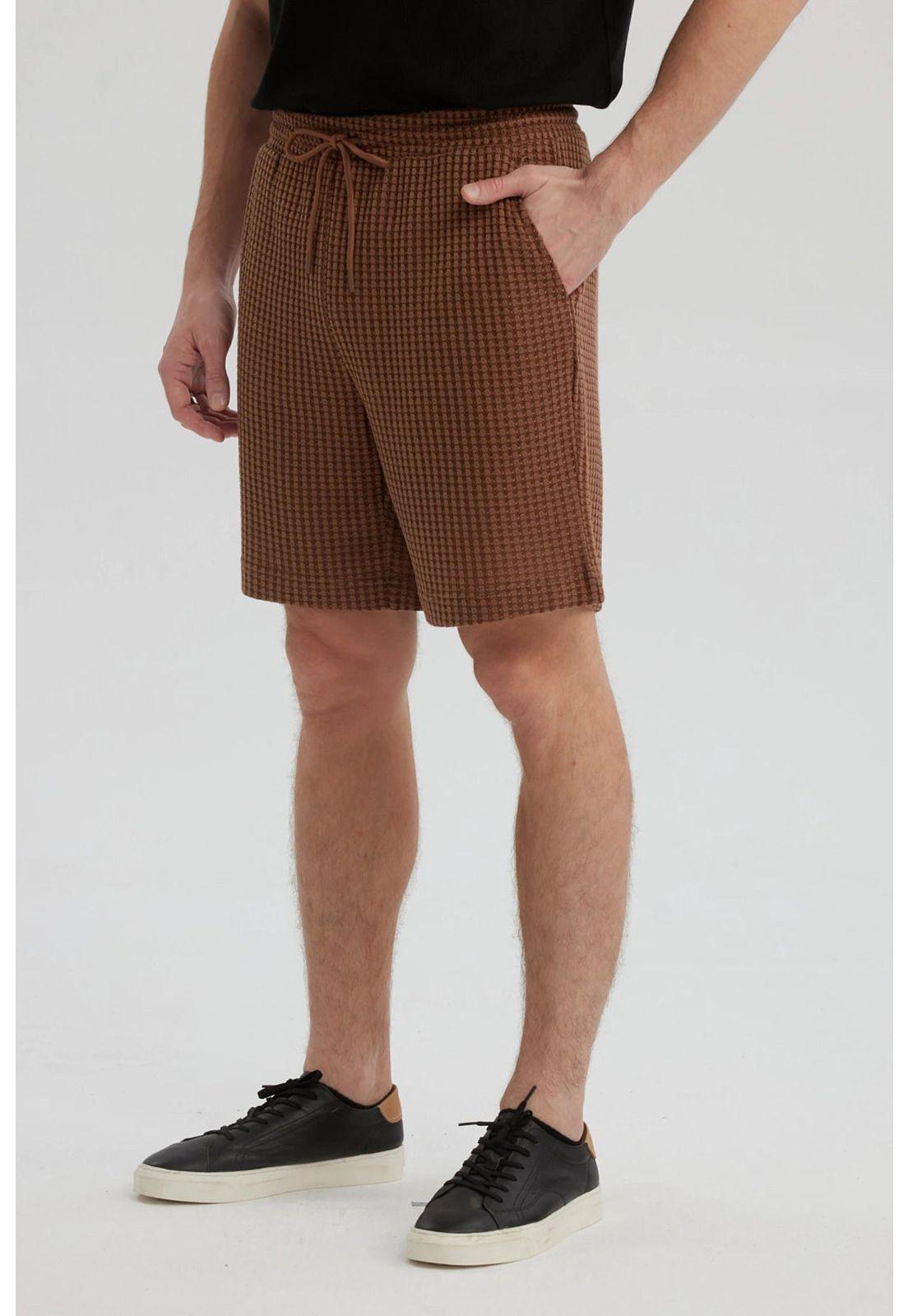 Bermuda Hombre Calce Recto Café-1