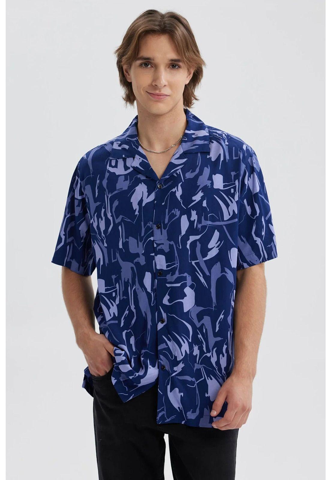 Camisa Hombre Full Rapport Azul Marino-0