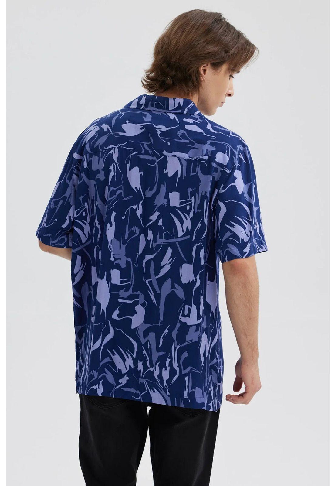 Camisa Hombre Full Rapport Azul Marino-2