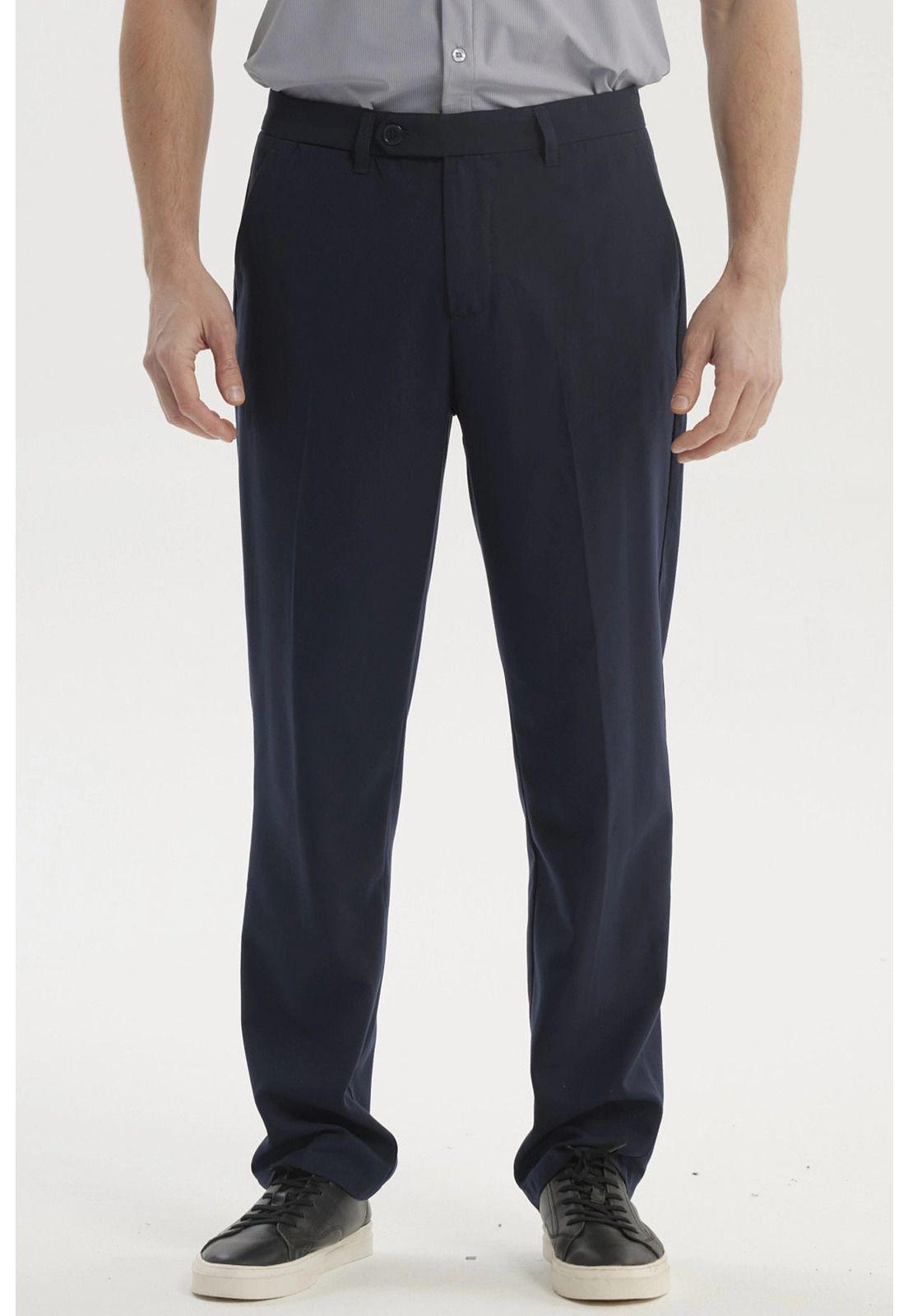 Pantalón Hombre Calce Recto Azul Marino-0