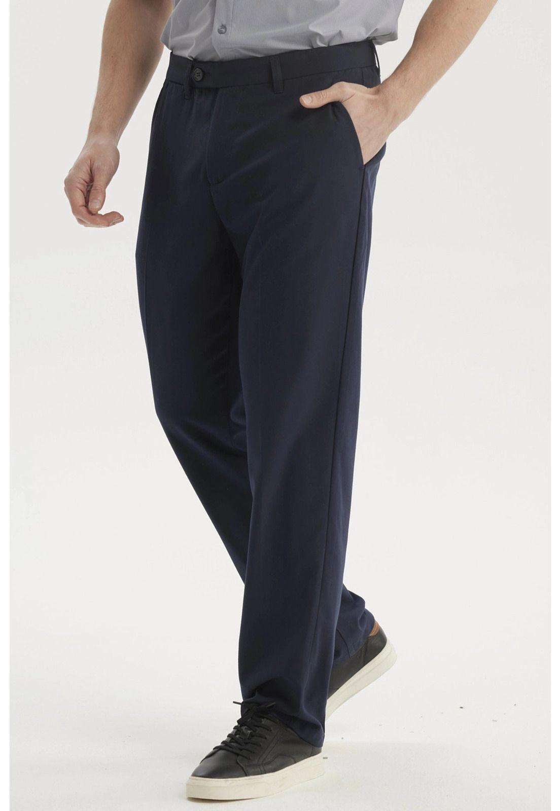 Pantalón Hombre Calce Recto Azul Marino-1