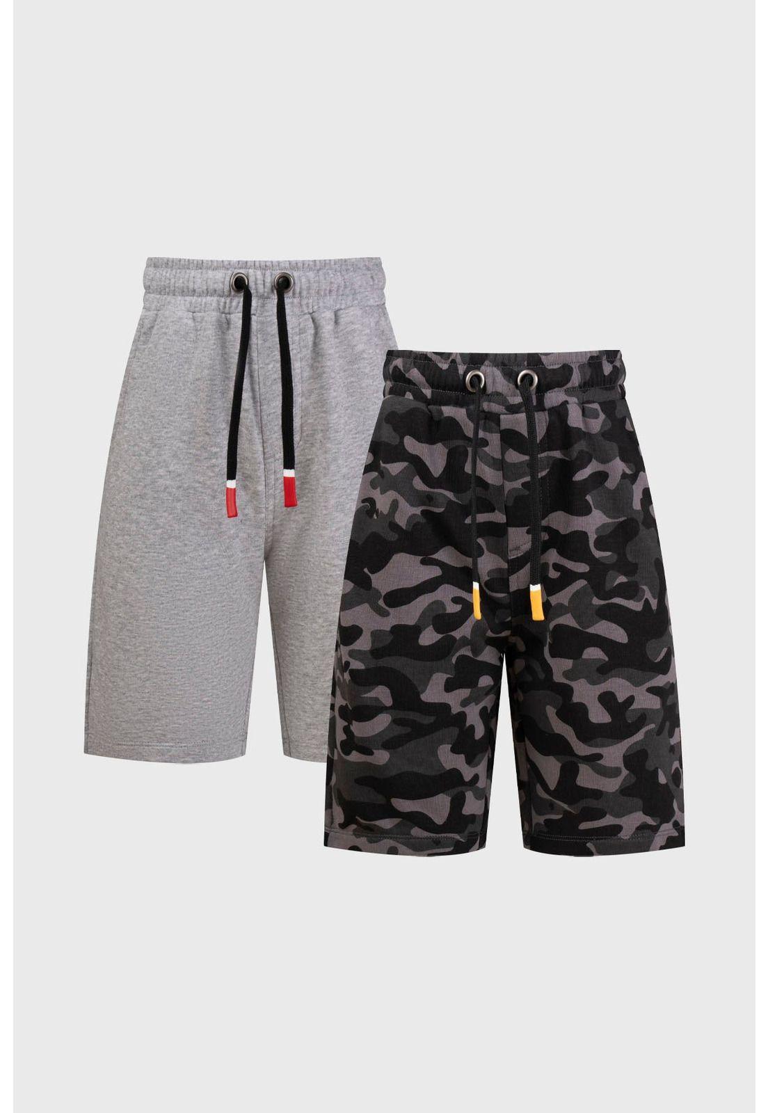 Bermuda Niño Bipack Gris Melange-0