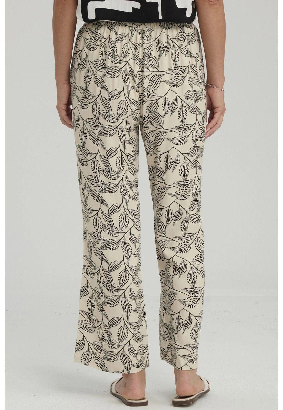 Pantalón Pescador Mujer Print Beige-2