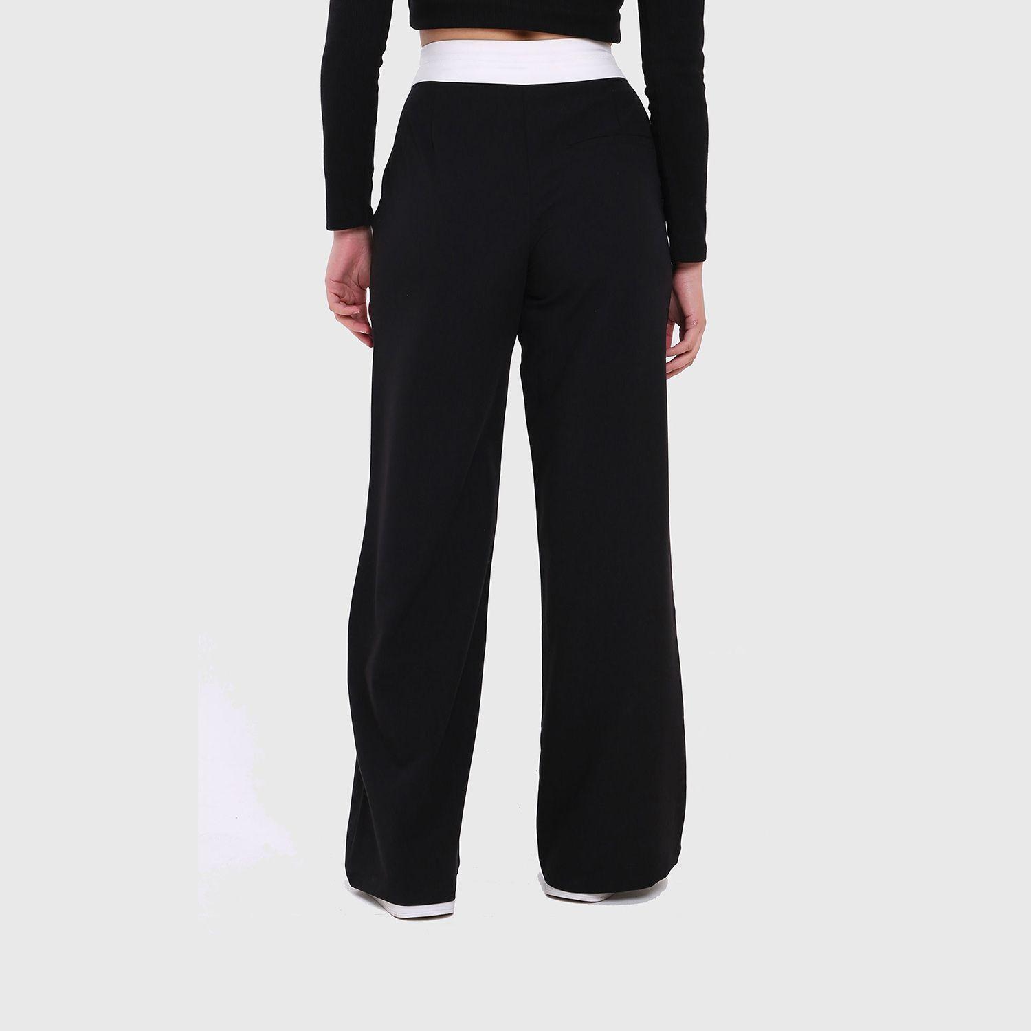 Pantalón Mujer Pretina Contraste Negro Fashion's Park-2