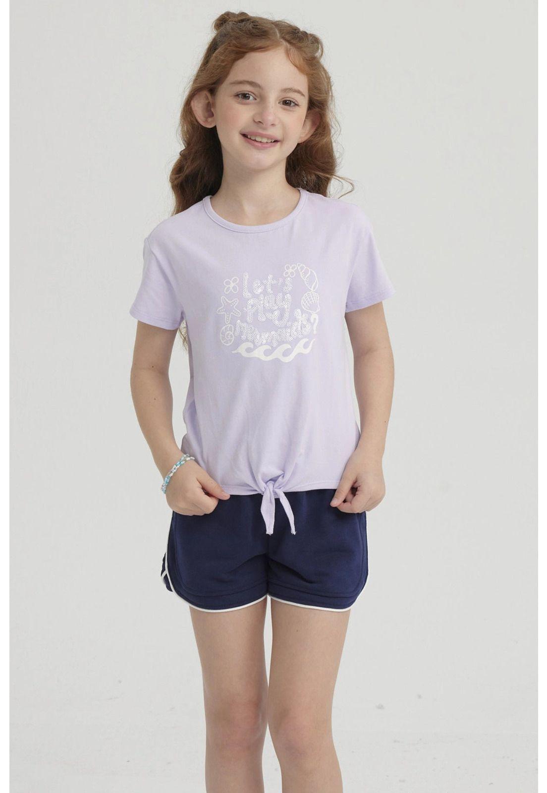 Polera Niña Nudo Lila-0