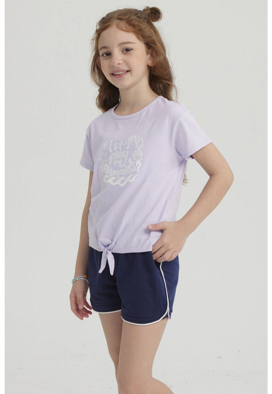 Polera Niña Nudo Lila-1