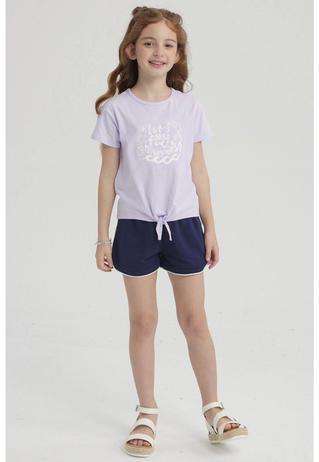 Polera Niña Nudo Lila-3
