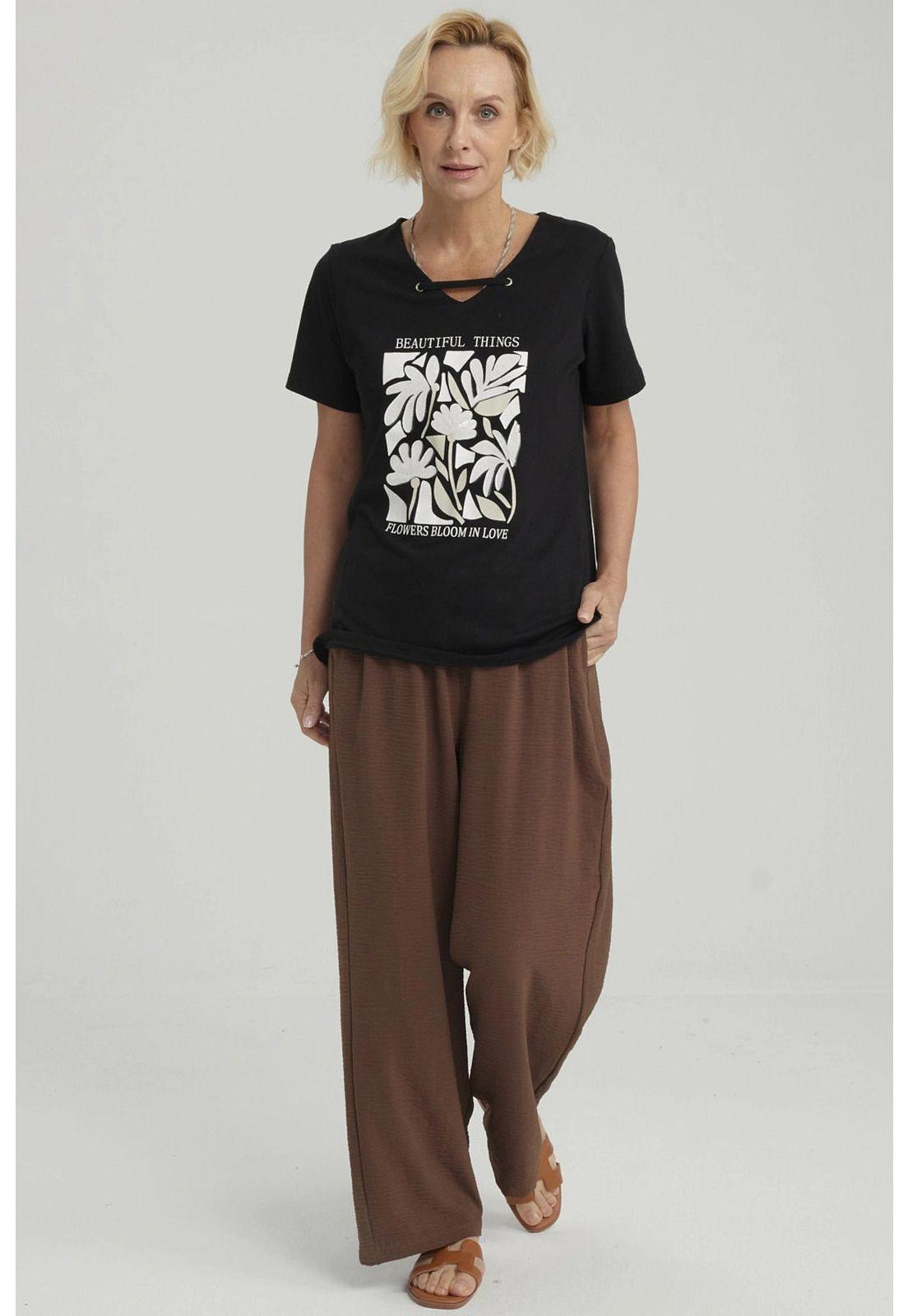 Polera Mujer Con Estampado Negro-3