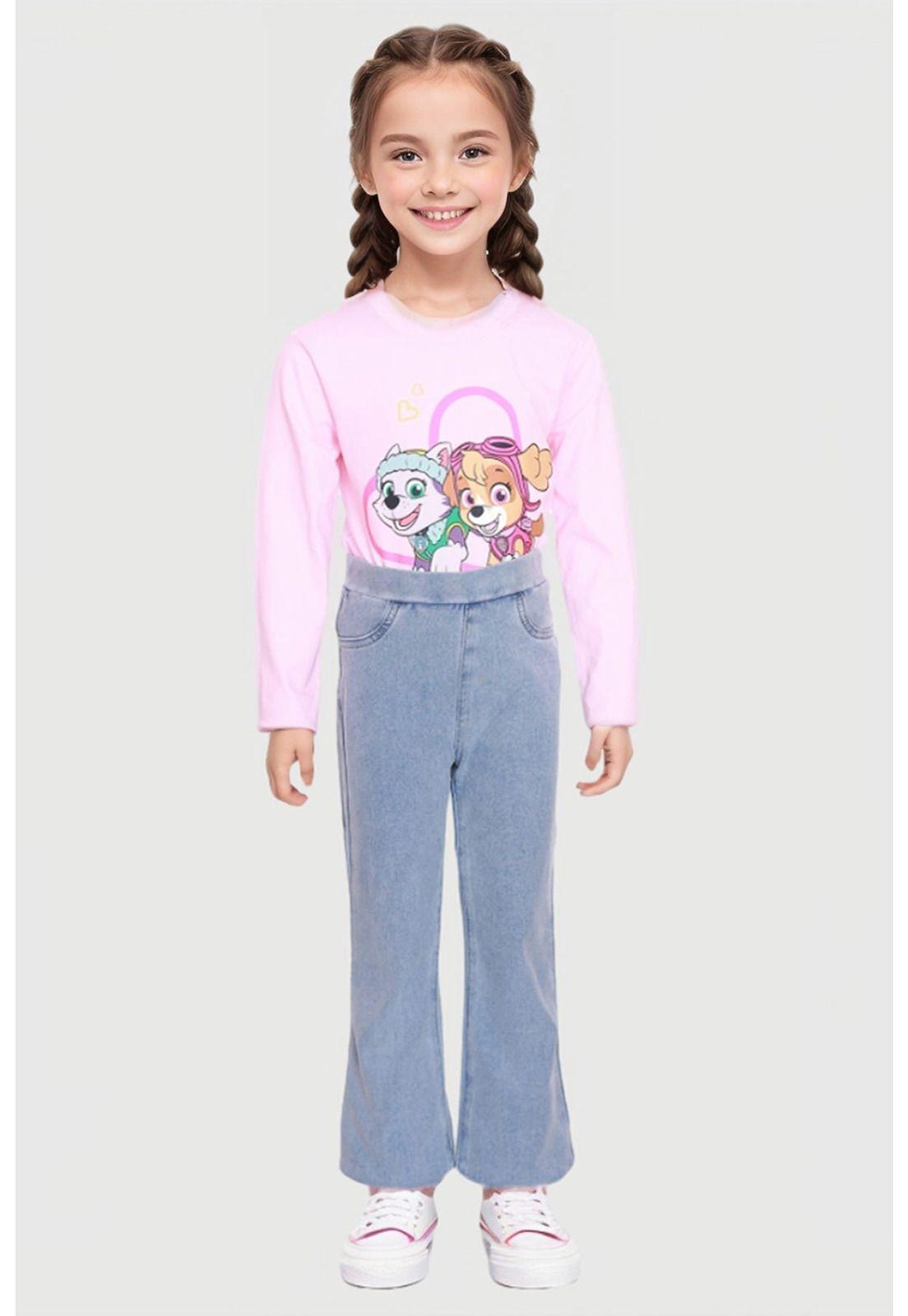 Jeans Niña Flare Leggins Celeste-2