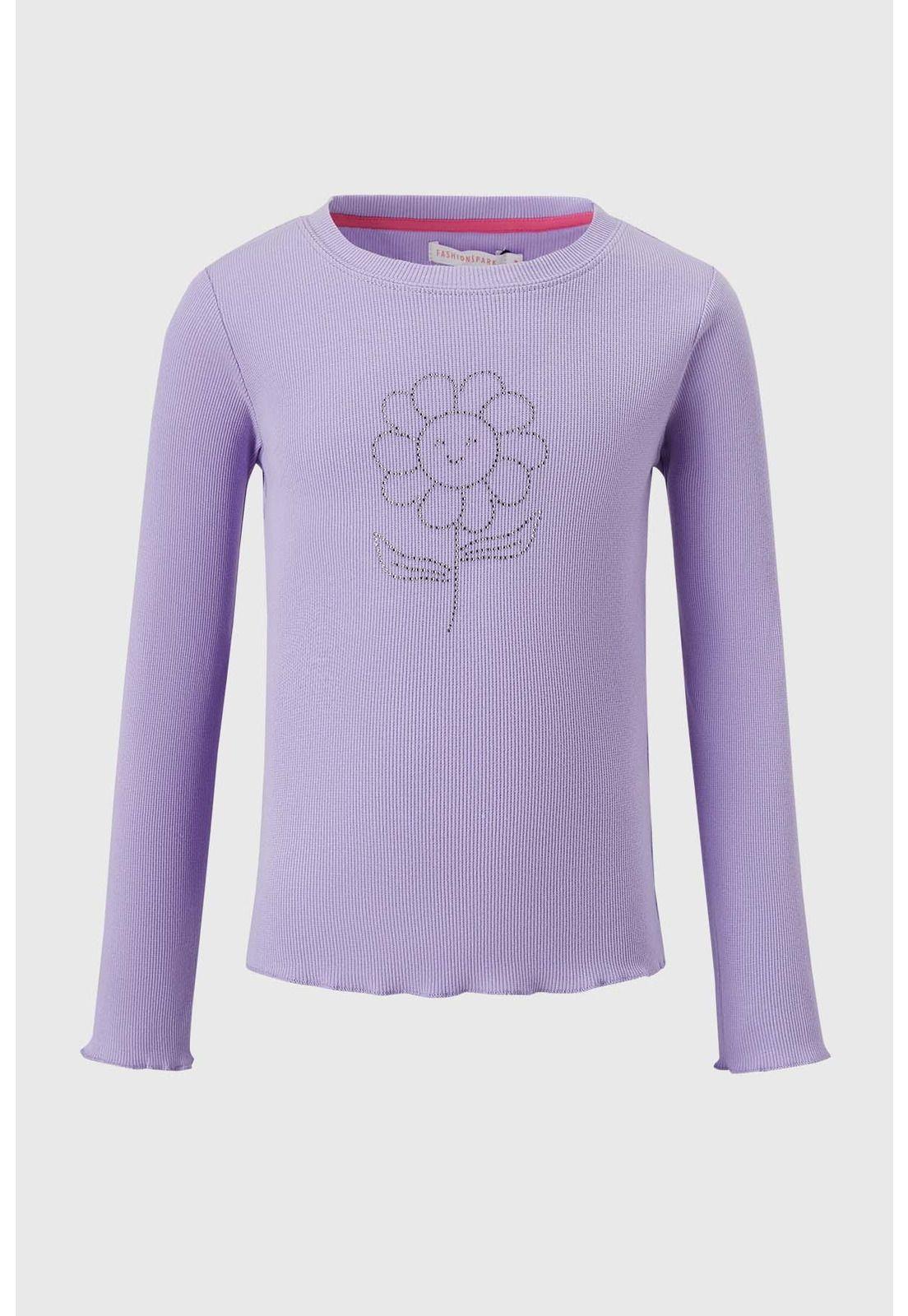 Polera Niña Strass Rib Lila-0