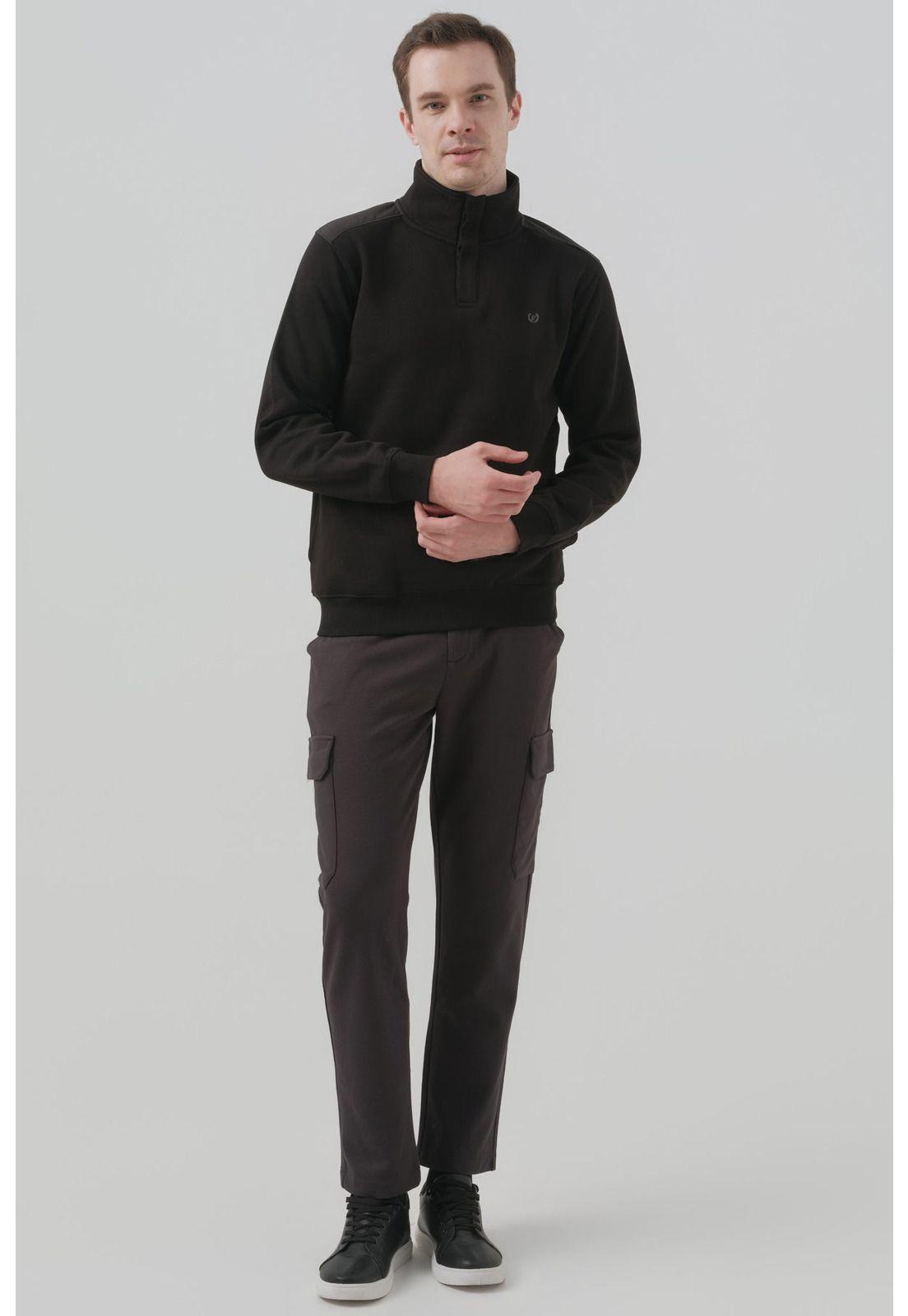 Polerón Hombre Regular Negro - Vlll-3