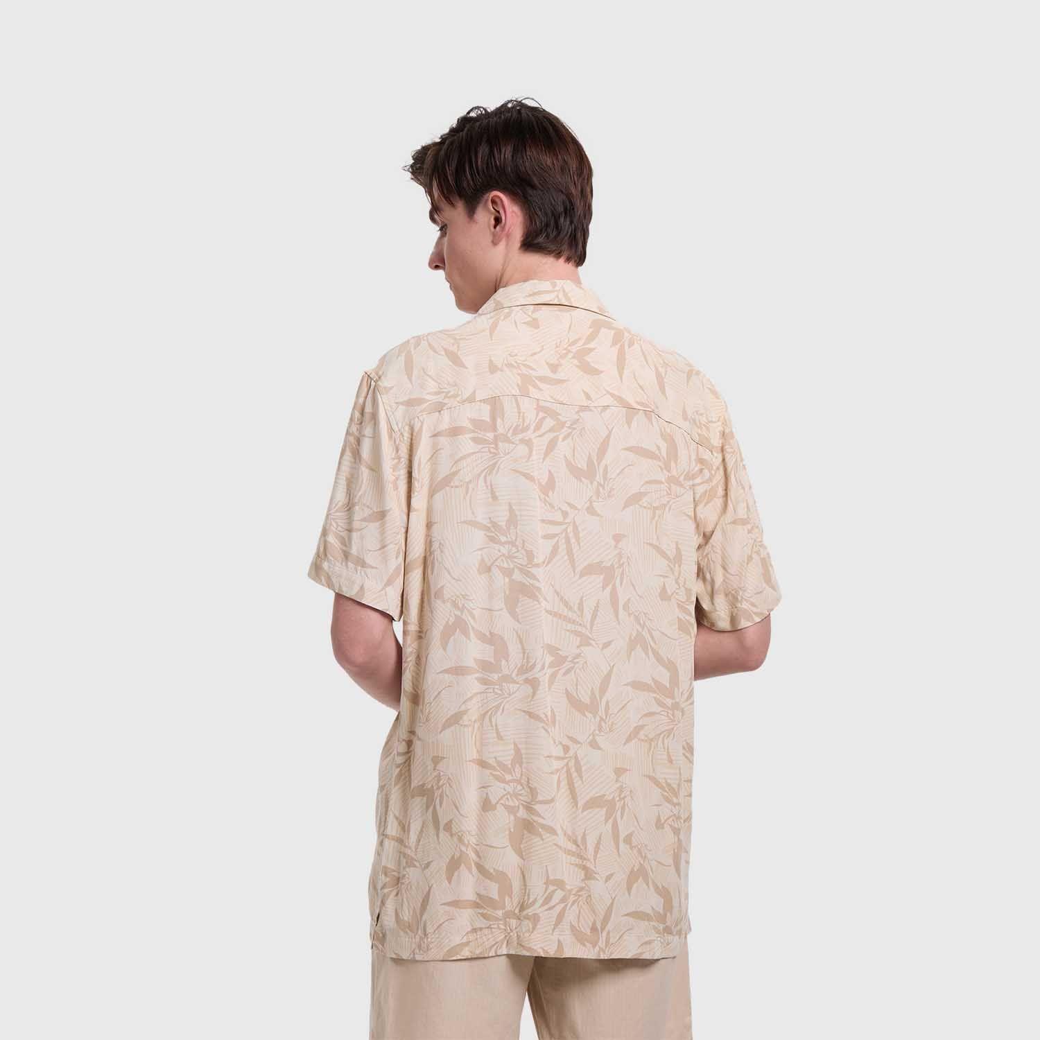 Camisa Hombre Print Tropical Beige Fashion's Park-2
