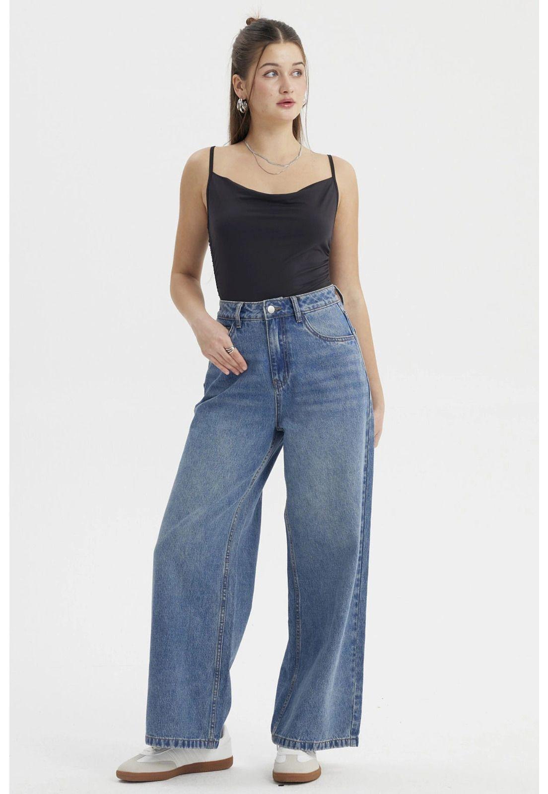 Peto Mujer Escote Drapeado Negro-3