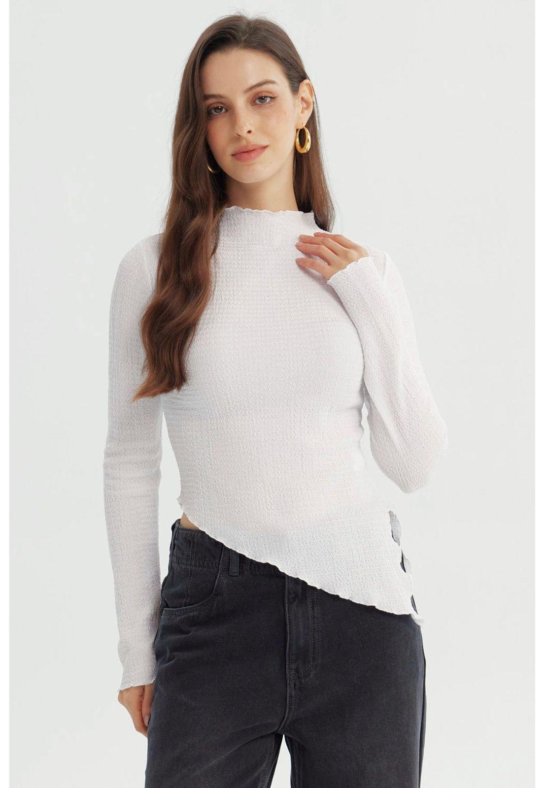 Polera Mujer Ajustado Blanco - Vl-0