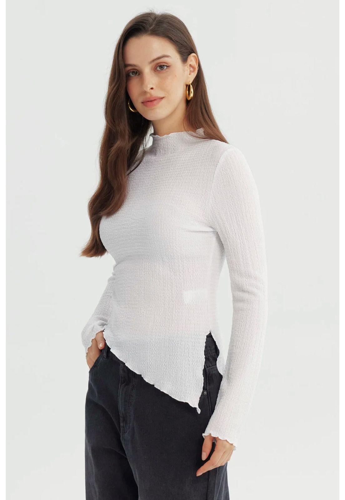 Polera Mujer Ajustado Blanco - Vl-1