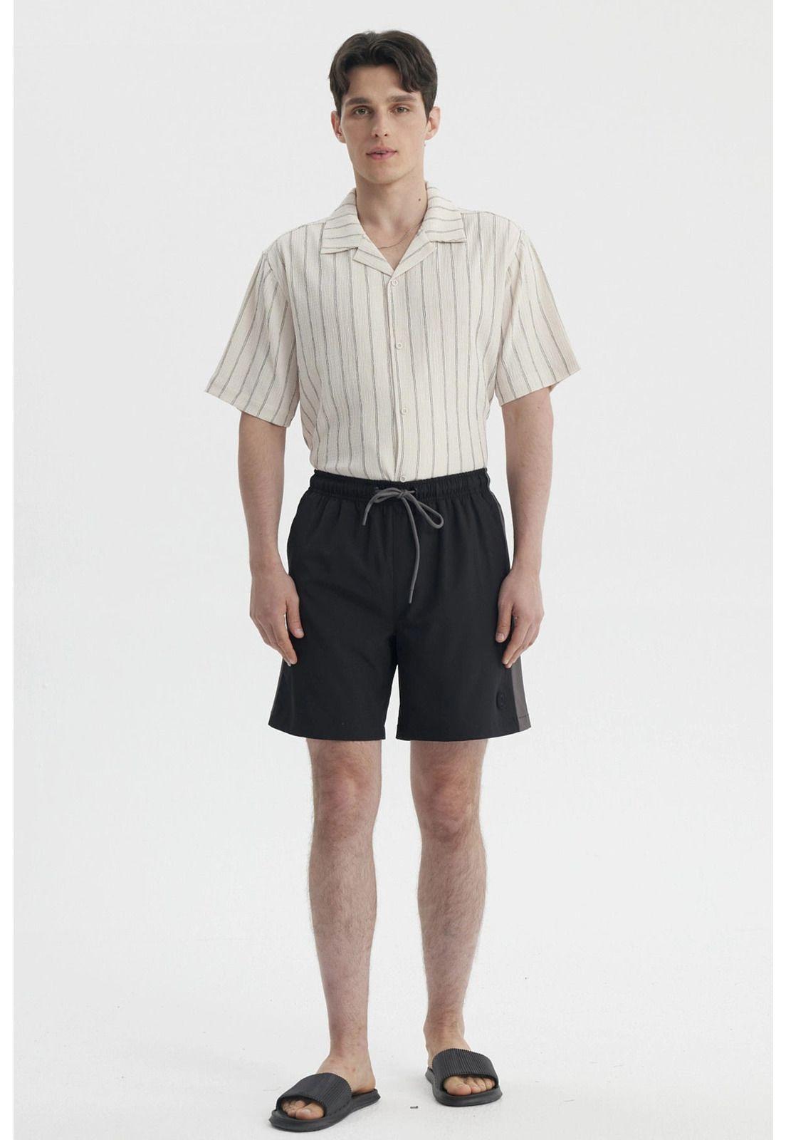 Short de Baño Hombre Liso Negro- lll-3