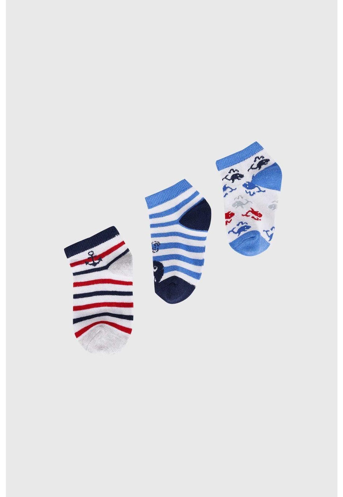 Calceta Deportiva Niño Tripack Celeste - ll-0