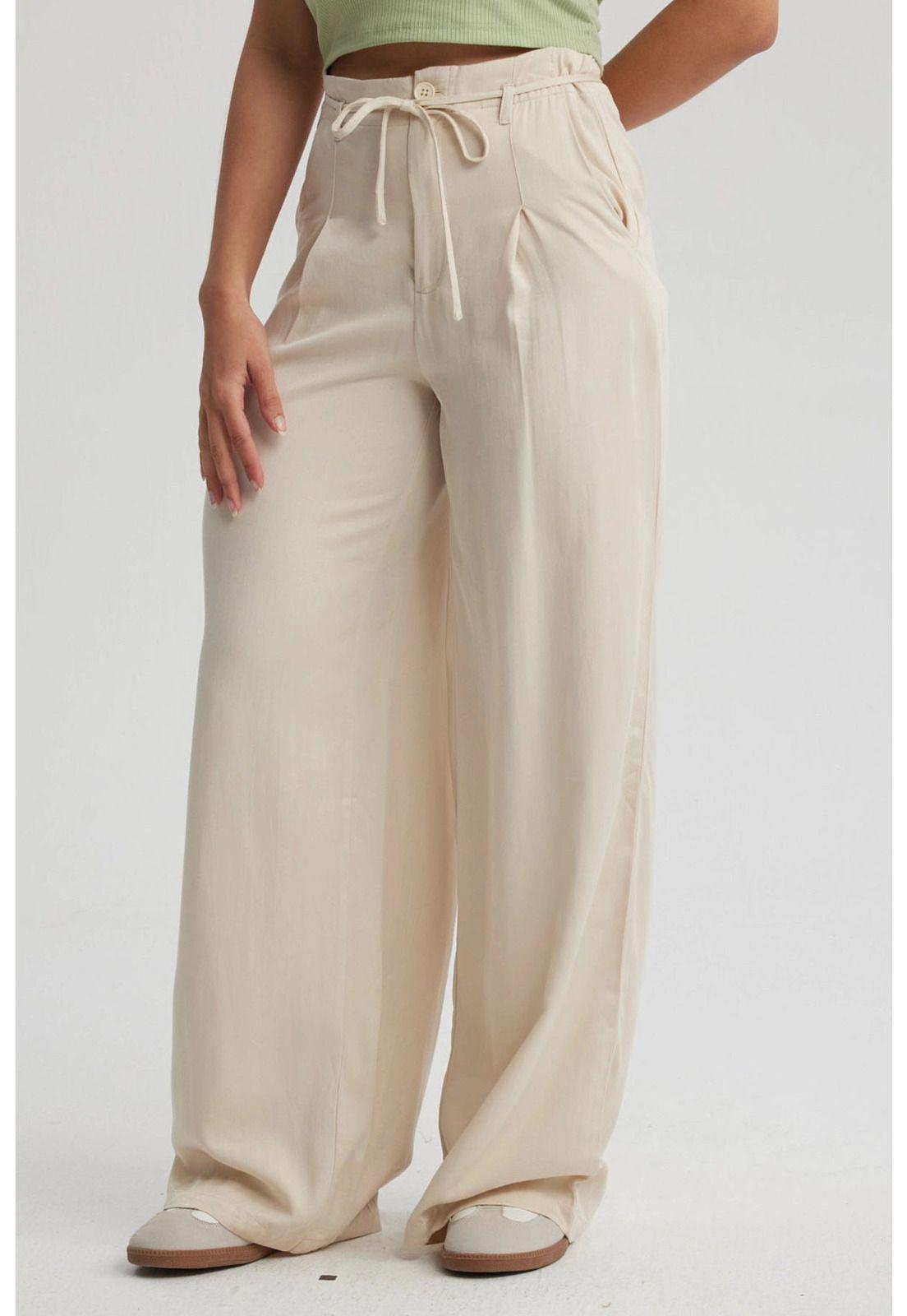 Pantalón Mujer Lazo Beige Claro-1