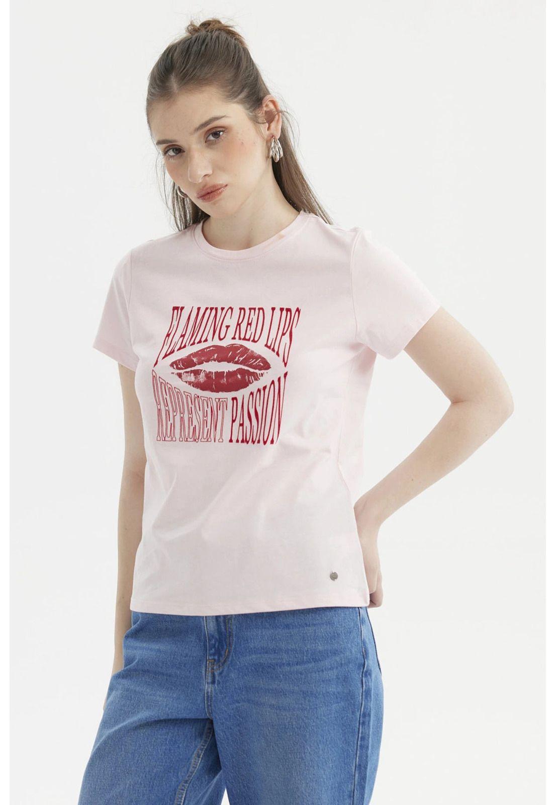 Polera Mujer Básica Rosado-0