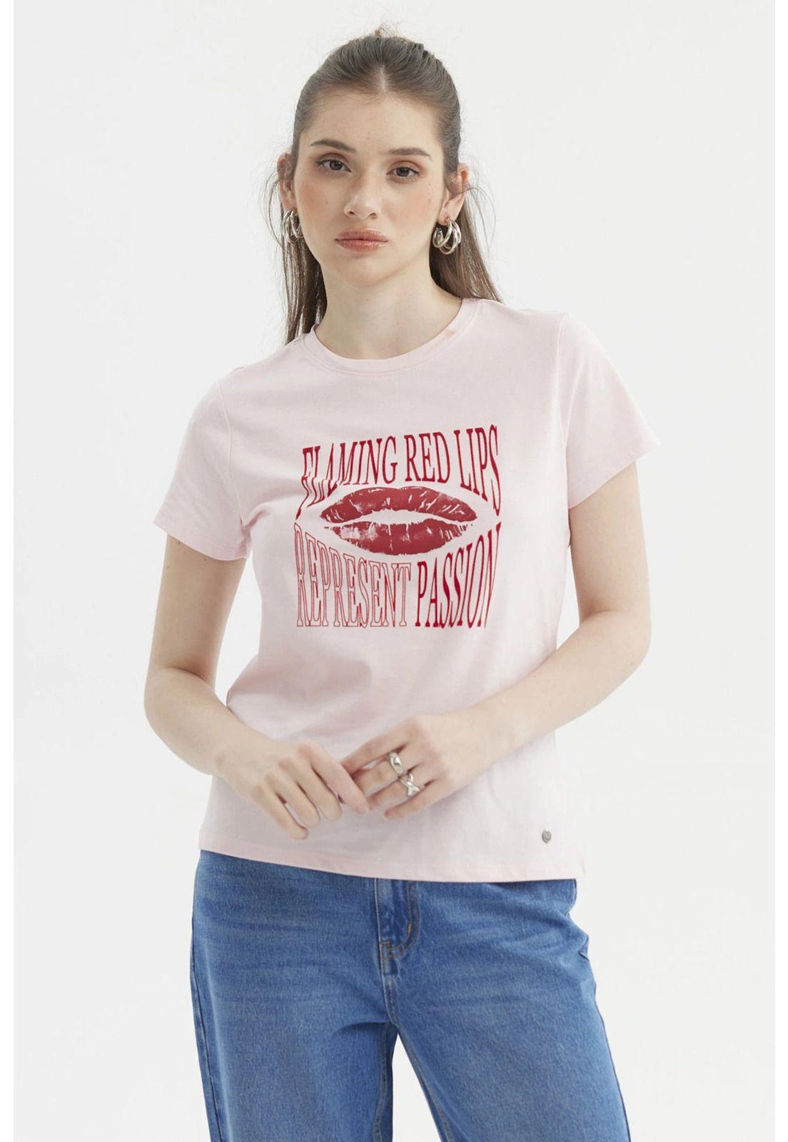 Polera Mujer Básica Rosado-1