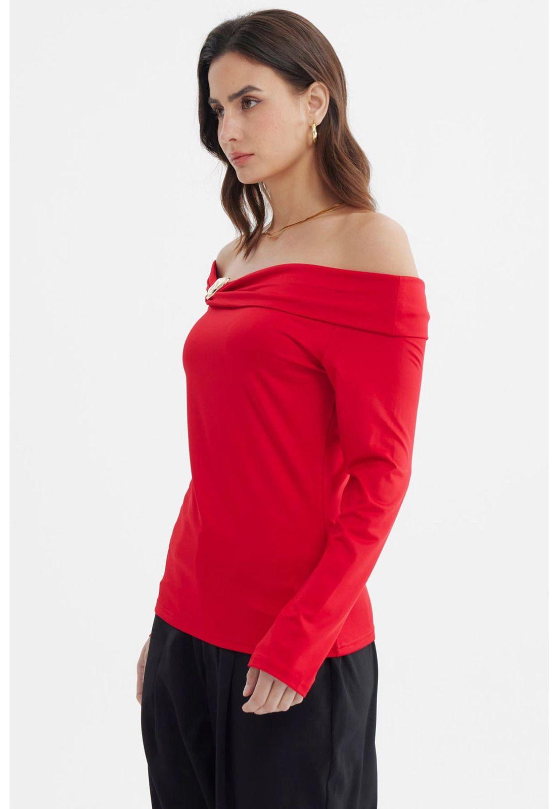 Polera Mujer Bardot Rojo-1