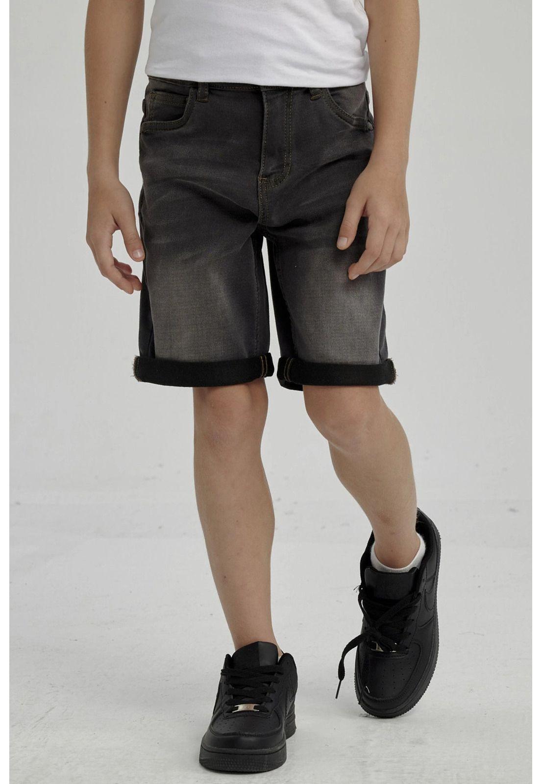 Bermuda Niño Básico Denim Gris-0