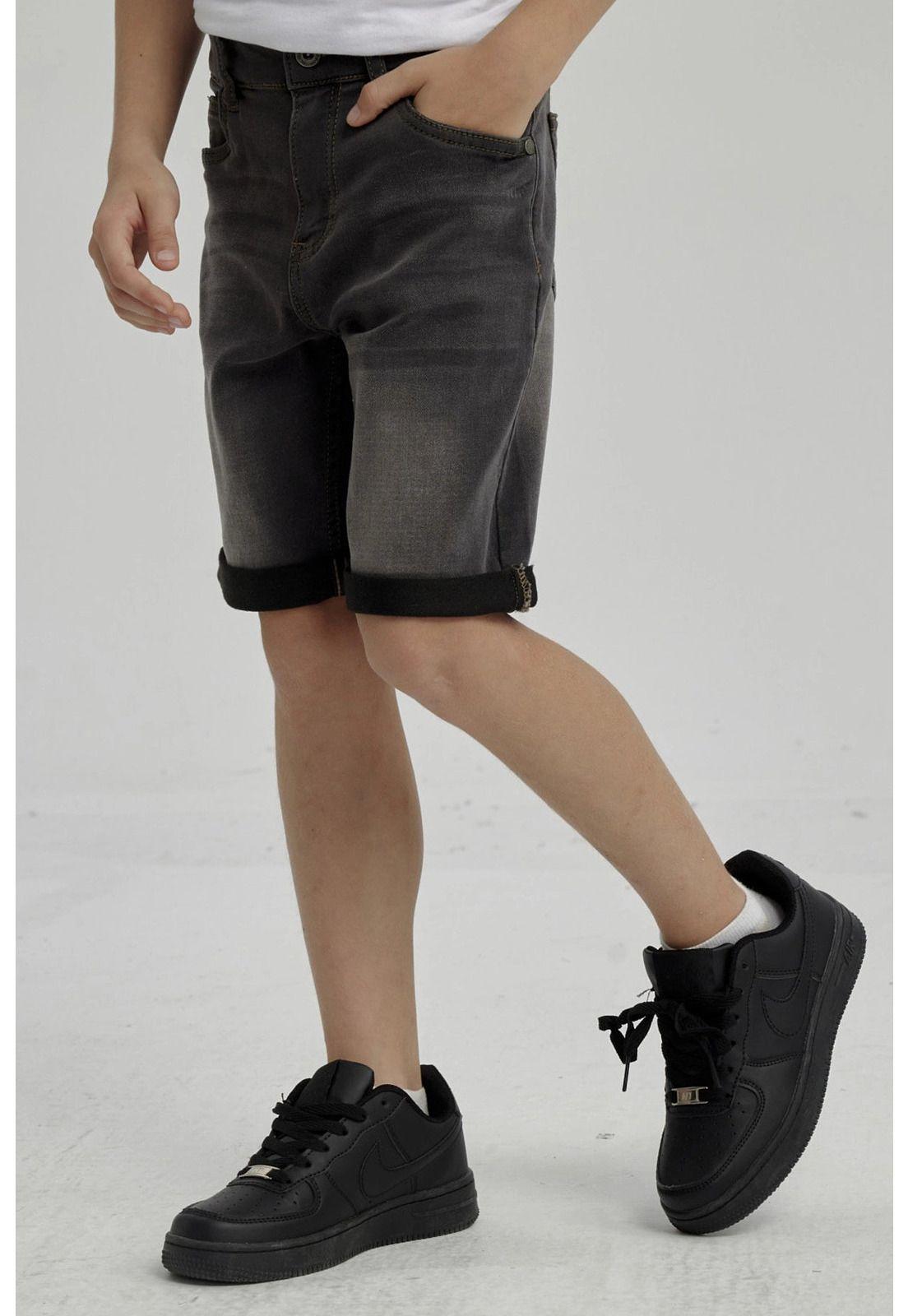Bermuda Niño Básico Denim Gris-1