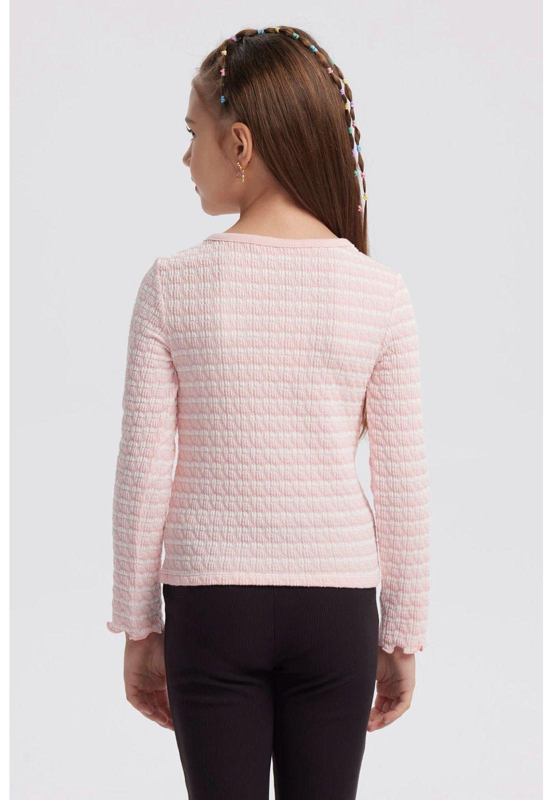 Polera Niña Rayas Rosado-2