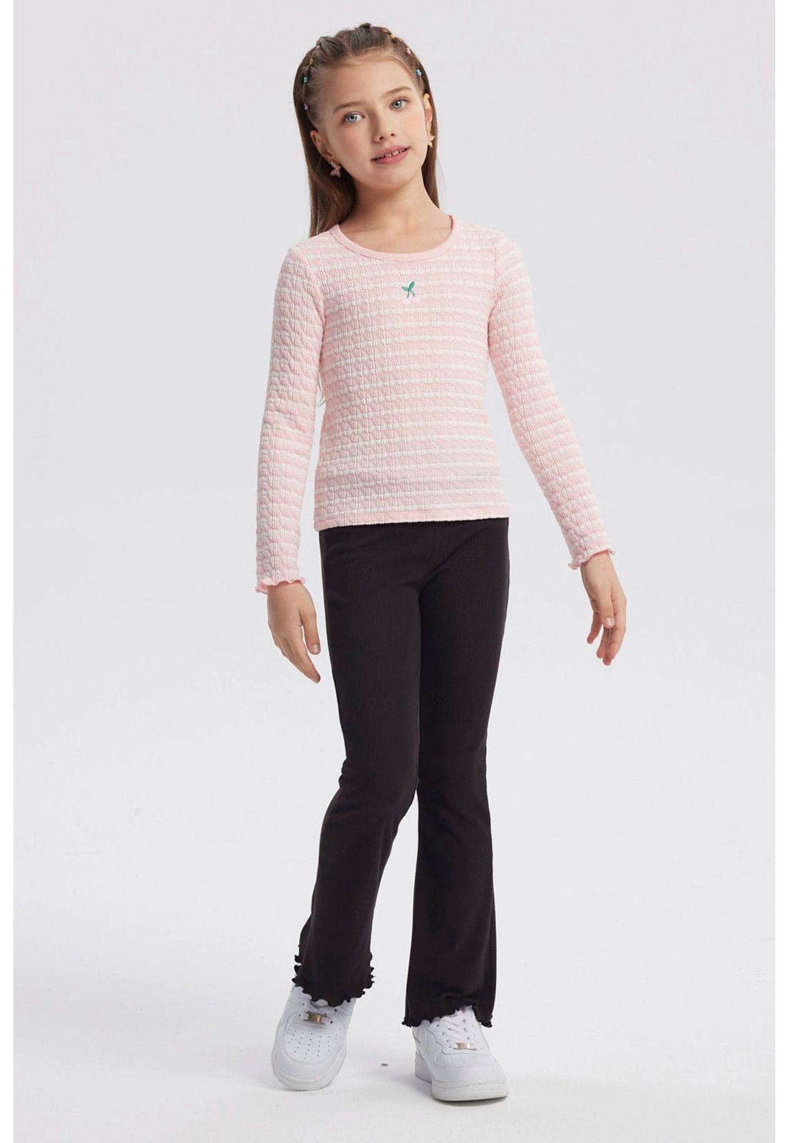 Polera Niña Rayas Rosado-3